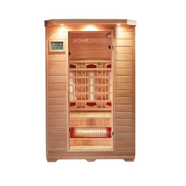 Home Deluxe REDSUN M VSS Infrarotkabine 120x105x190 cm, 2 Personen, Hemlock, 6 Vollspektrumstrahler