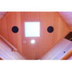 Dewello Lakefield Infrarotkabine 120x120 cm, 1–2 Personen, Hemlock, Vollspektrum, LED, Bluetooth – Bild 4