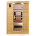 Dewello Laval Plus Infrarotkabine 135x105 cm, 1–2 Personen, Hemlock, Keramikstrahler, LED, Bluetooth