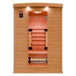 Dewello Pierson Infrarotkabine 135x105 cm, 1–2 Personen, Hemlock, Vollspektrum, LED, Bluetooth – Bild 9