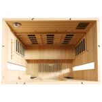 Dewello Pierson Infrarotkabine 160x105 cm, 2–3 Personen, Hemlock, Vollspektrum, LED, Bluetooth – Bild 5