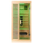 Dewello Hamlin Infrarotkabine 90x90 cm, 1 Person, Hemlock, Keramikstrahler, LED, Bluetooth – Bild 2