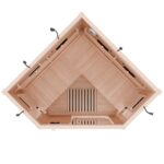 Dewello Lakefield 3 Infrarotkabine 120x120 cm, 1–2 Personen, Hemlock, Dual-Therm, Vollspektrum – Bild 8