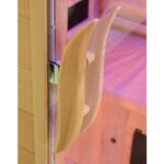 Dewello Pierson Infrarotkabine 160x105 cm, 2–3 Personen, Hemlock, Vollspektrum, LED, Bluetooth – Bild 4