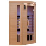 Dewello Lakefield 3 Infrarotkabine 120x120 cm, 1–2 Personen, Hemlock, Dual-Therm, Vollspektrum – Bild 4