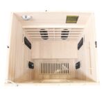 Dewello Laval Plus Infrarotkabine 135x105 cm, 1–2 Personen, Hemlock, Keramikstrahler, LED, Bluetooth – Bild 4