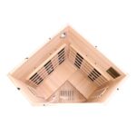 Dewello Lakefield Infrarotkabine 120x120 cm, 1–2 Personen, Hemlock, Vollspektrum, LED, Bluetooth – Bild 5