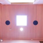 Dewello Pierson Infrarotkabine 160x105 cm, 2–3 Personen, Hemlock, Vollspektrum, LED, Bluetooth – Bild 6