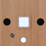 Dewello Hyder Infrarotkabine 115x105 cm, 1–2 Personen, Hemlock, Vollspektrum, LED, Bluetooth – Bild 6