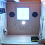 Dewello Hamlin Infrarotkabine 90x90 cm, 1 Person, Hemlock, Keramikstrahler, LED, Bluetooth – Bild 9