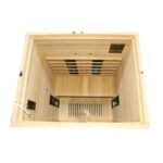 Dewello Hamlin Infrarotkabine 130x105 cm, 1–2 Personen, Hemlock, Vollspektrum, LED, Bluetooth – Bild 3