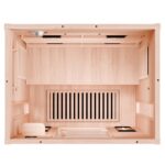 Dewello Pierson Infrarotkabine 135x105 cm, 1–2 Personen, Hemlock, Vollspektrum, LED, Bluetooth – Bild 5