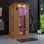 Dewello Pierson Infrarotkabine 90x90 cm, 1 Person, Hemlock, Vollspektrum, LED, Bluetooth – Bild 8