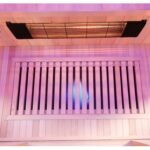 Dewello Pierson Infrarotkabine 160x105 cm, 2–3 Personen, Hemlock, Vollspektrum, LED, Bluetooth – Bild 7