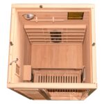 Dewello Hamlin Infrarotkabine 90x90 cm, 1 Person, Hemlock, Keramikstrahler, LED, Bluetooth – Bild 5