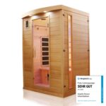 Dewello Pierson Infrarotkabine 135x105 cm, 1–2 Personen, Hemlock, Vollspektrum, LED, Bluetooth