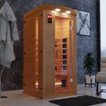 Dewello Pierson Infrarotkabine 90x90 cm, 1 Person, Hemlock, Vollspektrum, LED, Bluetooth – Bild 2