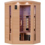 Dewello Lakefield 3 Infrarotkabine 120x120 cm, 1–2 Personen, Hemlock, Dual-Therm, Vollspektrum – Bild 9
