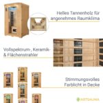 Artsauna Oslo Infrarotkabine für 2 Personen, Triplex-Heizsystem, Hemlock, LED, digitale Steuerung – Bild 4