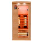 Dewello Pierson Infrarotkabine 90x90 cm, 1 Person, Hemlock, Vollspektrum, LED, Bluetooth