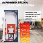 Wizzisauna Tragbare Infrarotsauna, 1 Person, Saunazelt, Heizfußpolster, Stuhl, 29,1x29,1x66,5 cm – Bild 3