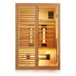 Dewello Hamlin Infrarotkabine 130x105 cm, 1–2 Personen, Hemlock, Vollspektrum, LED, Bluetooth
