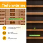 Artsauna Helsinki 150 Infrarotkabine 150x150 cm, 3 Personen, Dual-Technologie, LED, Schwarz – Bild 3
