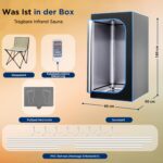 SereneLife Tragbare Infrarotsauna, faltbares Saunazelt für 1–2 Personen, bis 60 °C – Bild 7