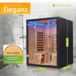 Artsauna Helsinki 150 Infrarotkabine 150x150 cm, 3 Personen, Dual-Technologie, LED, Schwarz – Bild 2