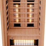 Dewello Pierson Infrarotkabine 90x90 cm, 1 Person, Hemlock, Vollspektrum, LED, Bluetooth – Bild 6