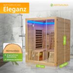 Artsauna Helsinki 150 Infrarotkabine 150x150 cm, 3 Personen, Dual-Technologie, LED, 2 Liegen – Bild 2
