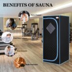 Wizzisauna Tragbare Infrarotsauna, 1 Person, Saunazelt, Heizfußpolster, Stuhl, 29,1x29,1x66,5 cm – Bild 5